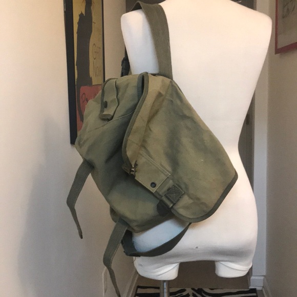 Vintage Military Square Soft Canvas Backpack 😘 - Picture 7 of 7